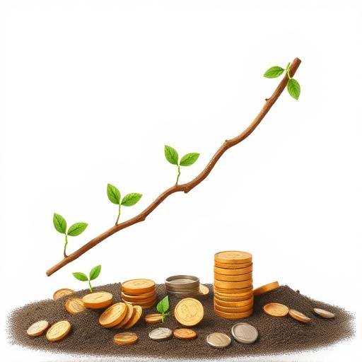 A visual representation of savings growing over time