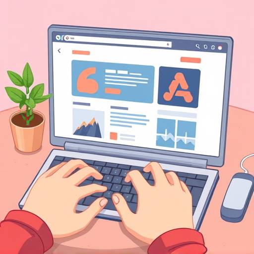 Illustration of a person navigating a website using a keyboard