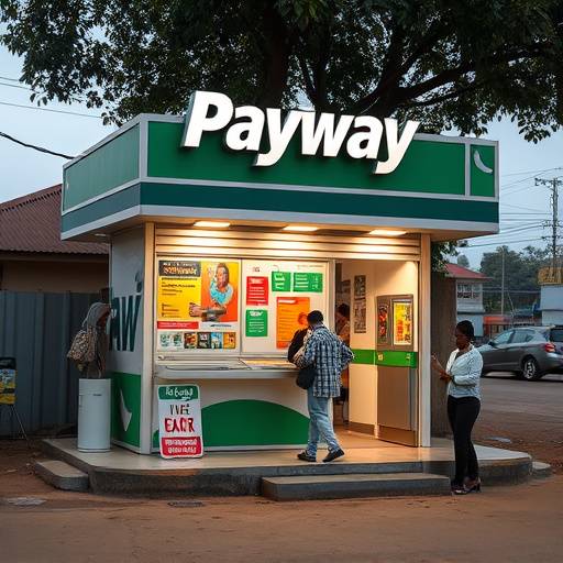 Payway kiosk in Kampala, Uganda, where customers can make bill payments.